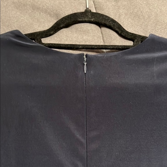 Lauren Ralph Lauren Draped Long Sleeve Winter Formal Evening Dress Dark Blue - Picture 3 of 6